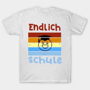 Endlich Schulbe Smiley Emoji T shirt T-Shirt